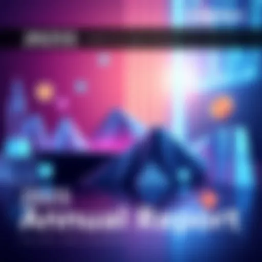 Cover illustration showing key highlights from the 2025 BitMart Annual Report, featuring icons for top-performing tokens, Beacon AI, and crypto support.