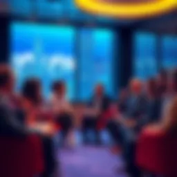 A group of diverse industry leaders discussing digital assets and AI at a conference in New York City