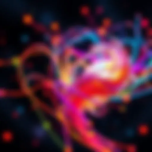 Abstract representation of reality A colorful swirl of shapes and lines symbolizing different perceptions of reality