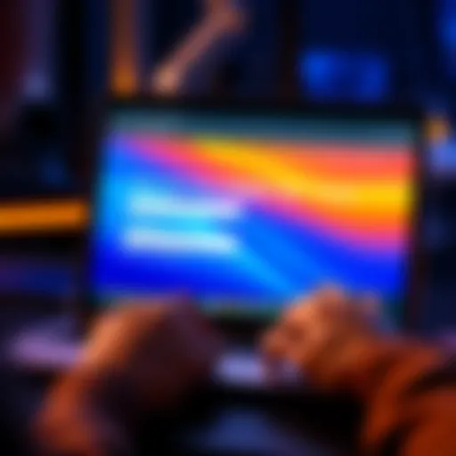 A person typing on a laptop with a digital wallet interface on the screen, showing recovery phrase input fields.