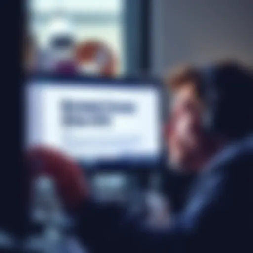 A frustrated person looking at their computer screen with a frozen account message, showing confusion and concern.