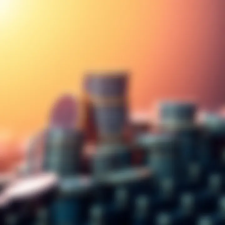 A visual representation of accumulating Kaspa coins, showing coins stacked to represent growth and progress towards 100K.