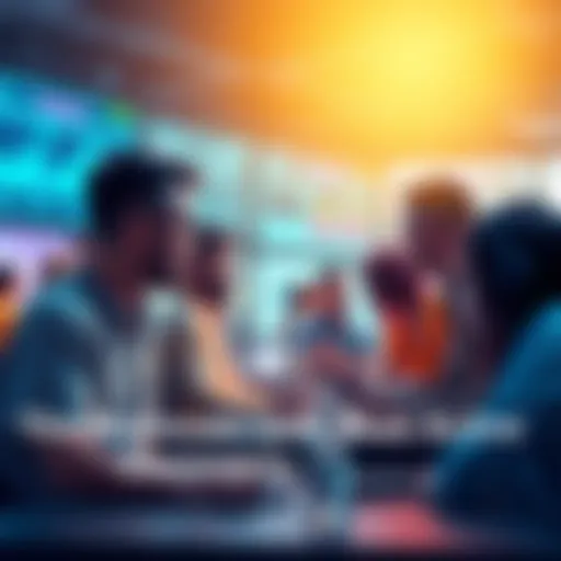 Active Memecoin Community Group of people discussing memecoin trends at an online forum