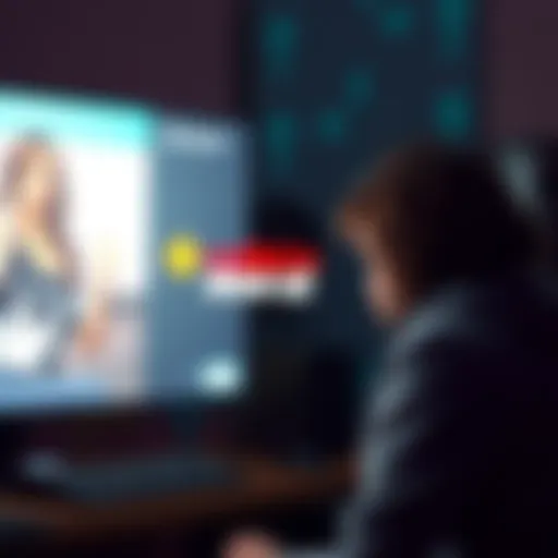 A frustrated person looking at a screen showing an 'unable to show ad' message after watching an ad.
