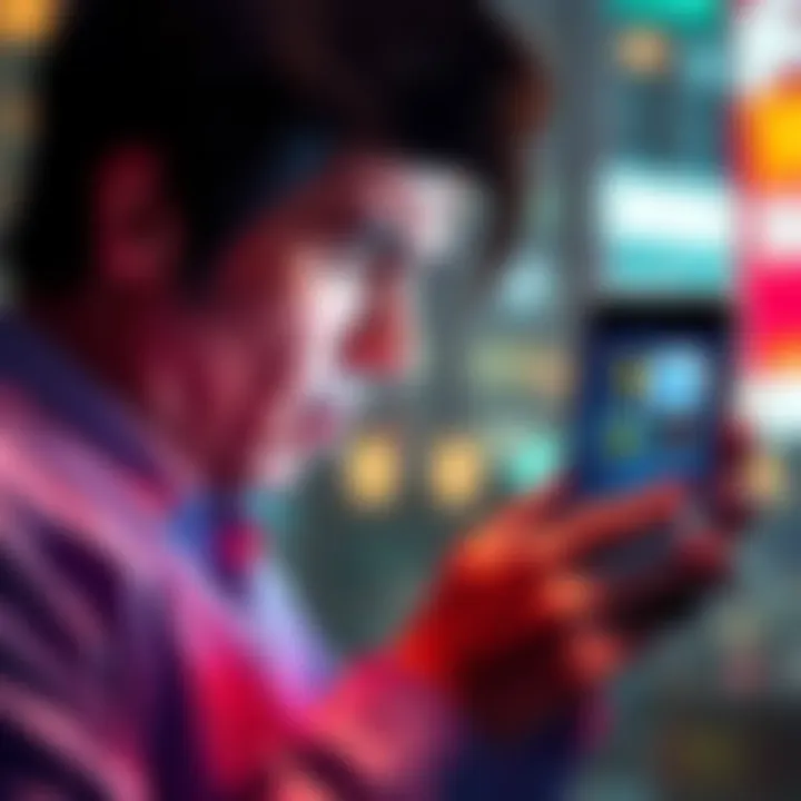 A person looking frustrated at their smartphone as ads install apps without permission, symbolizing user dissatisfaction.