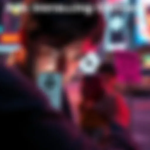 A frustrated person looking at a phone screen showing an ad that auto-installed a game, with a warning sign nearby.