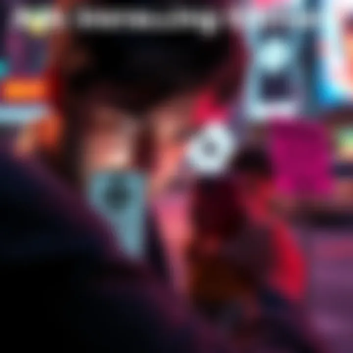 A frustrated person looking at a phone screen showing an ad that auto-installed a game, with a warning sign nearby.