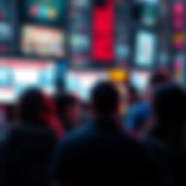 Frustrated people looking at blank screens with loading ads