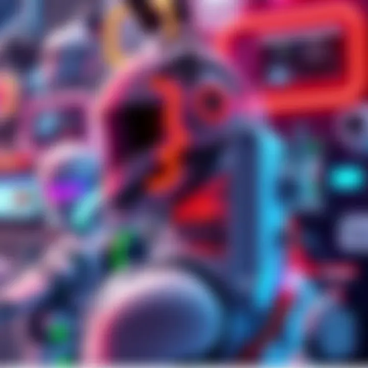 A collage showcasing advanced technology like robots, smart gadgets, and AI in everyday life