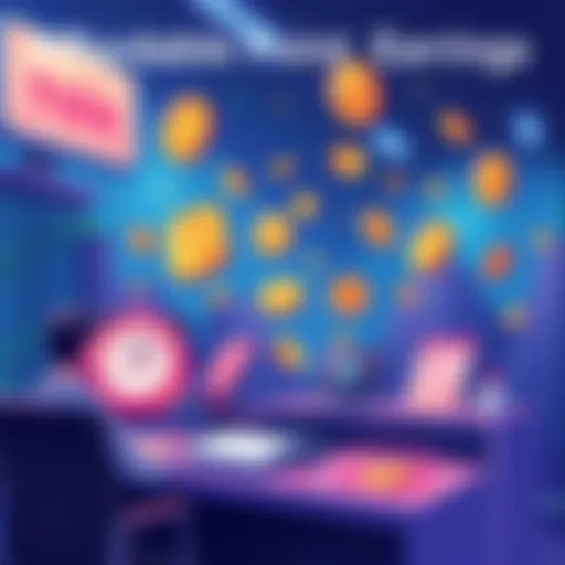 An illustration showing various methods to earn points quickly and cheaply, like tasks and rewards.