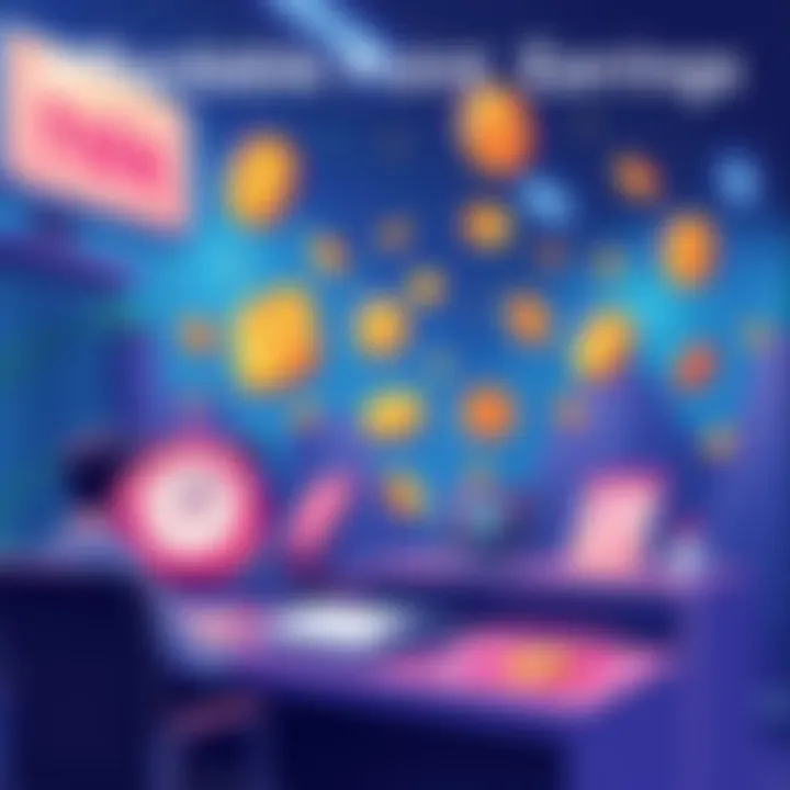 An illustration showing various methods to earn points quickly and cheaply, like tasks and rewards.