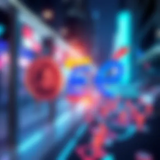 A visual representation of converting USDC to EURC using Stellar, featuring currency symbols and arrows indicating exchange, with a money-saving theme.