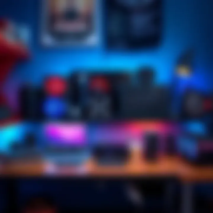 Affordable solo miners on a desk Several solo mining devices arranged on a desk with a laptop and other accessories