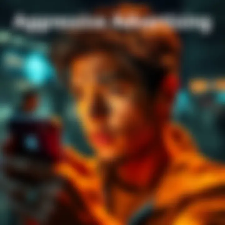 User looking concerned at phone screen with ads that self-install apps without consent