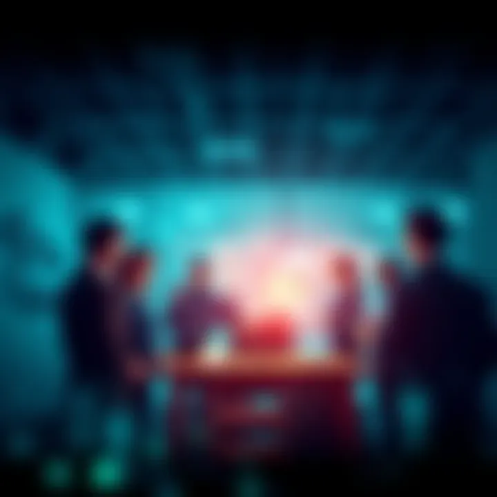 AI in B2B SaaS Development A team of professionals collaborating on a digital project using AI tools for a CMS platform.