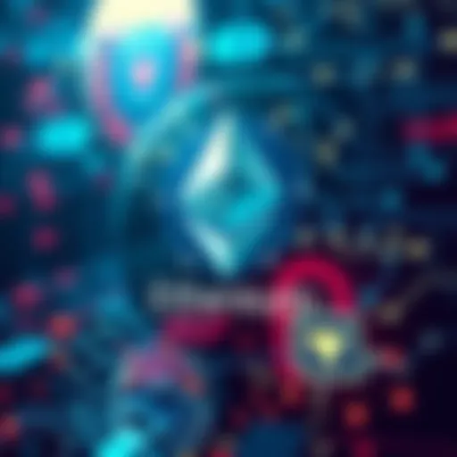 A graphic showing artificial intelligence analyzing the Ethereum logo for vulnerabilities, symbolizing enhanced security measures.