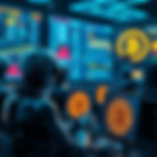 A group of AI agents analyzing Bitcoin data on screens, representing their preference for the currency over alternatives.