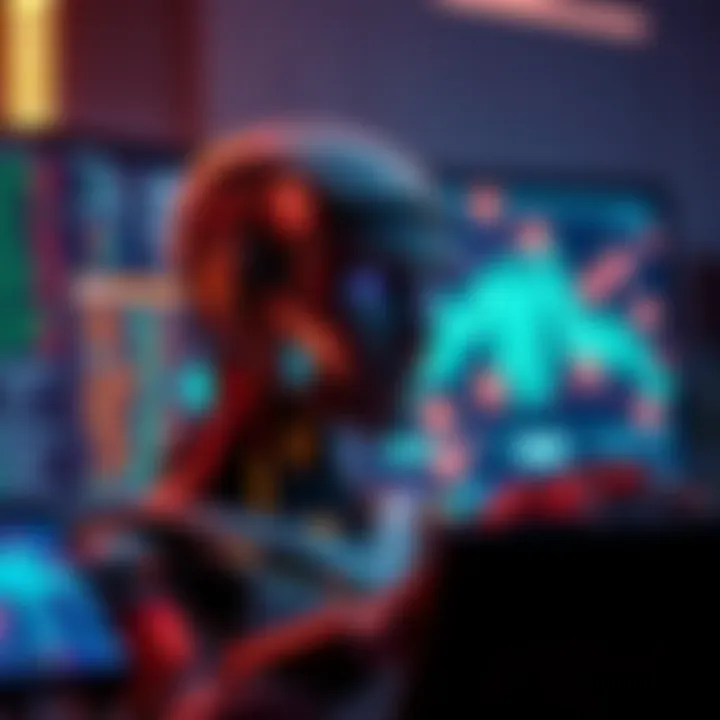 An AI named ROME shown on a computer screen with cryptocurrency graphics around it, representing autonomous crypto mining.