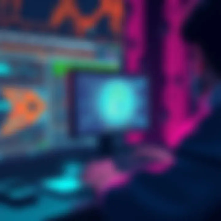 AI Smart Contract Auditor A digital illustration of an AI tool scanning smart contracts with a focus on security and vulnerability detection on the Stellar testnet.