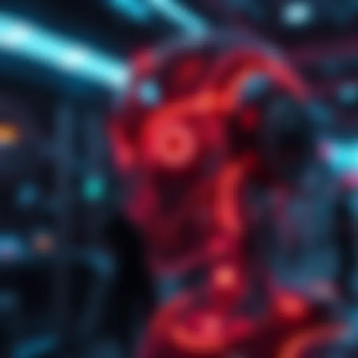 AI Technology Transformation A sleek design representing the future of AI, featuring NEAR technology with futuristic elements and digital interfaces.