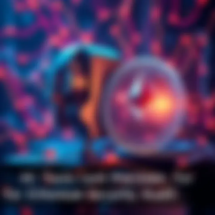 A digital illustration showing an AI algorithm alongside a blockchain symbol, highlighting the struggle in security audits.