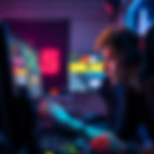 Aleksandar focused on a gaming screen, showcasing his skills in competitive play