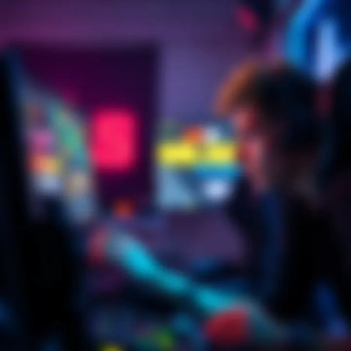 Aleksandar focused on a gaming screen, showcasing his skills in competitive play