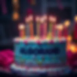 Colorful cake with candles representing Algorand's growth and achievements in the blockchain space
