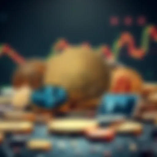 A visual representation of various altcoins alongside Bitcoin, symbolizing the competition in the cryptocurrency market.