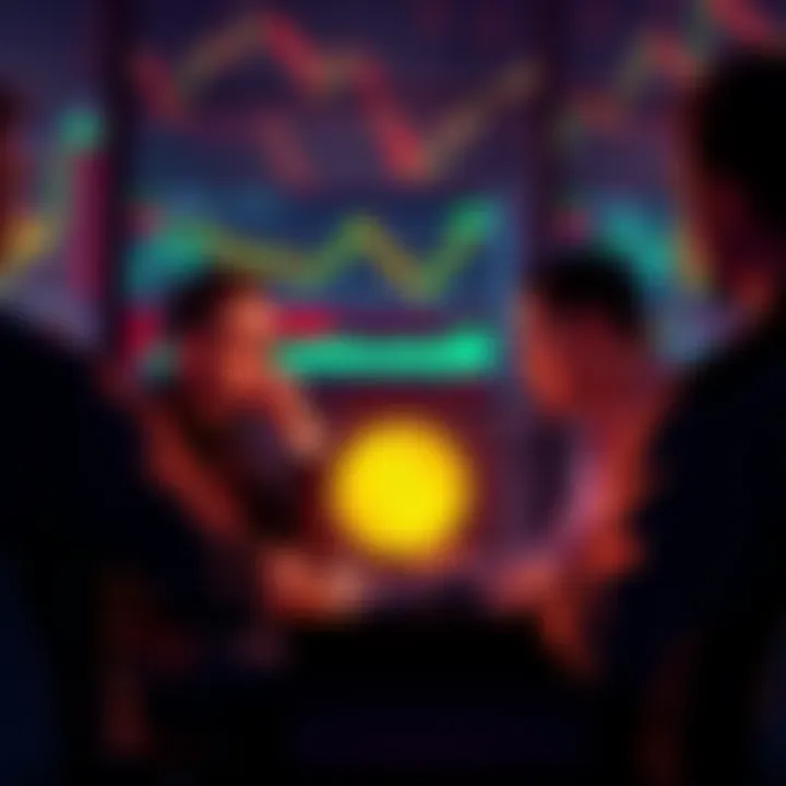 Traders discussing the future of altcoins with charts and graphs on screen