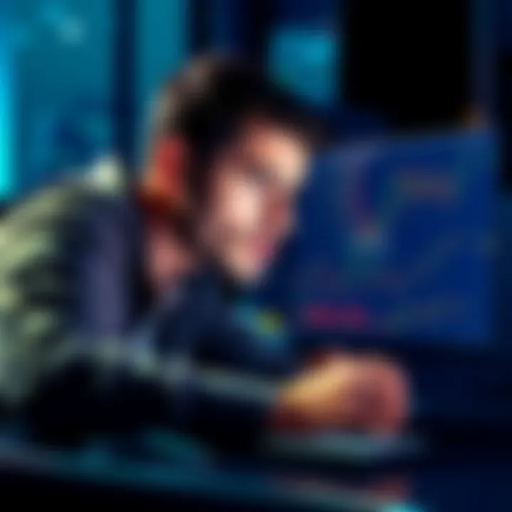 A person analyzing cryptocurrency charts on a laptop, looking concerned about underperforming altcoins, with a focused expression.