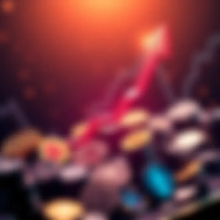 A graphic representation of various altcoins with an upward trend arrow, symbolizing potential growth and investment opportunities.