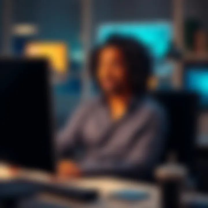 A white man in his 40s sitting in front of a computer, pretending to be a curvy black woman on social media, with expressions of frustration and disbelief.
