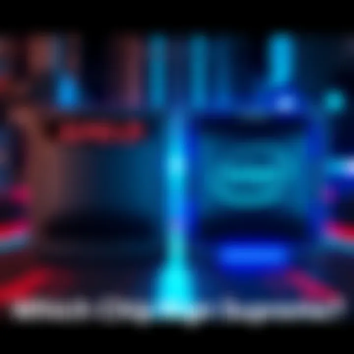 A side-by-side comparison of AMD and Intel processors showcasing their designs and features.