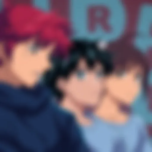 Anime YouTubers looking worried with a background of copyright symbols and video thumbnails, highlighting the impact of strikes from Viz Media.