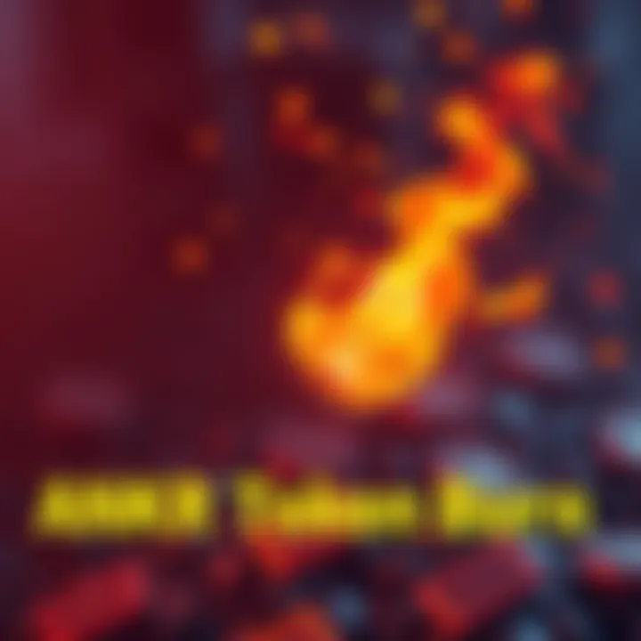Graphic representation of ANKR tokens being burned, showing a digital flame and tokens disappearing.