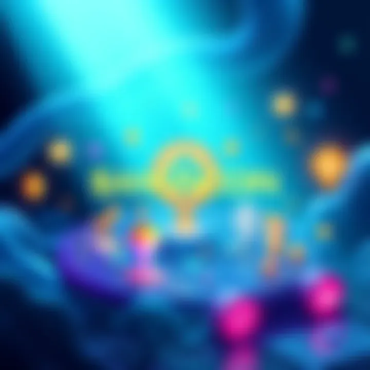 A vibrant graphic showing the $ANONCOIN logo alongside various unique tokens and an NFT marketplace, representing the launchpad on DogeOS powered by AI.