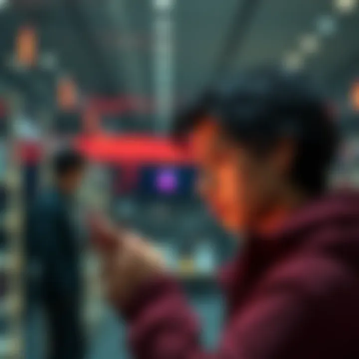 A person looking disappointed while holding an iPhone in a store, reflecting on the end of the financing option