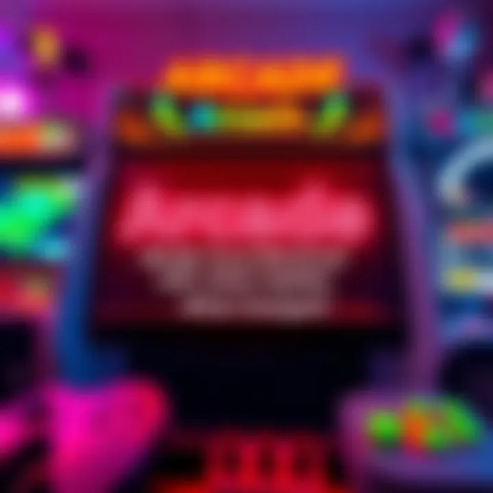 A graphic showing a gaming console with a bright message stating that the Arcade issue is resolved, featuring vibrant colors and gaming elements.