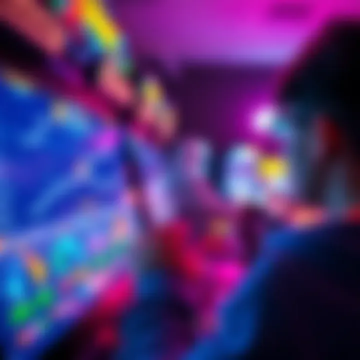 A player focused on an arcade game screen, showing progress and in-game achievements