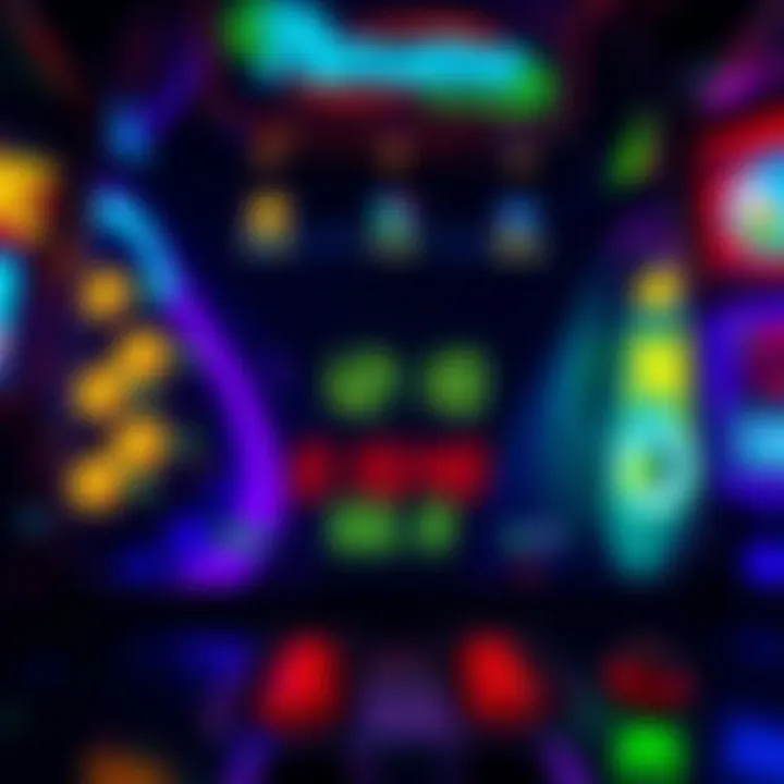 A colorful arcade game screen displaying gameplay with coins and score counter