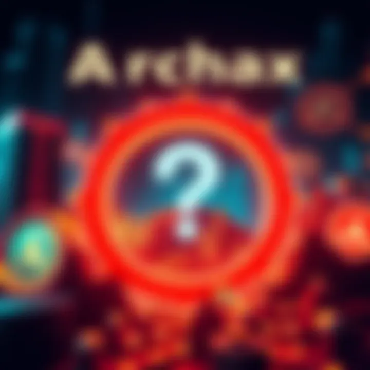 A graphic showing Archax's logo alongside various blockchain symbols, indicating the absence of Hedera in tokenised assets, with a question mark in the center.