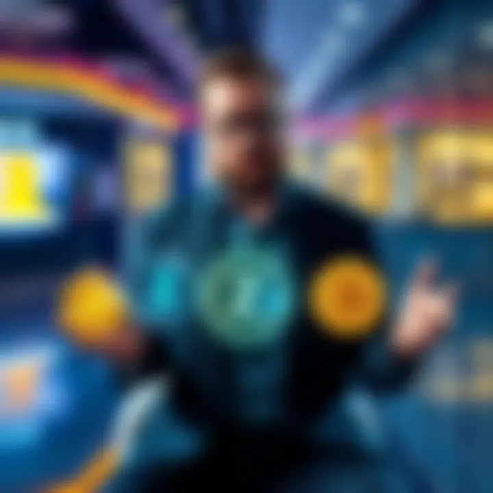 Arthur Hayes discussing three cryptocurrency coins in a modern setting, highlighting $HYPE, $ZEC, and $NEAR with visual representations of each coin's features.