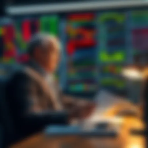 Arthur Hayes at a desk looking at stock charts, representing his decision to sell investments