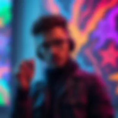 Artist launching NFT collection An artist preparing to launch their first NFT collection, showcasing vibrant digital artwork and engaging with the community for feedback.