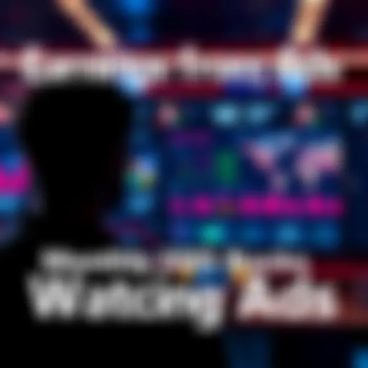 Earnings from Watching Ads A person looking at a screen displaying Atlas Bucks earnings from watching ads each month