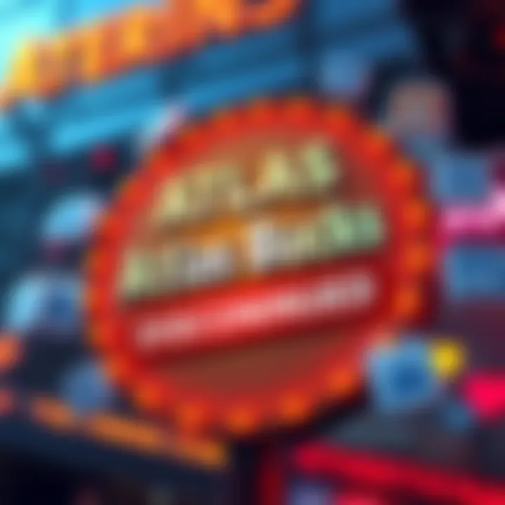 A close-up of a sign reading 'Atlas Bucks Discontinued' with ad icons around it, symbolizing changes in advertising strategies.