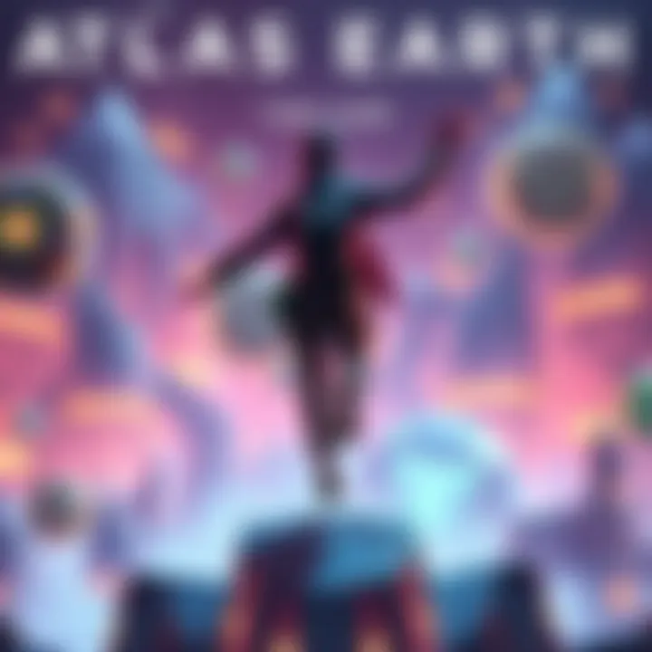 A player character jumping to a higher tier with badges and plots on display in the game Atlas Earth.