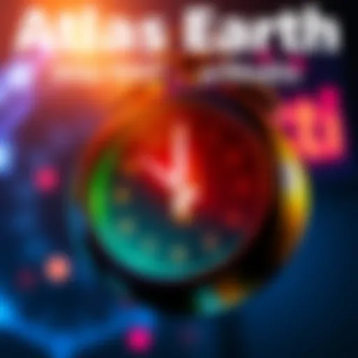 Graphic showing tournament start times with a clock highlighting alternating hours for players in Atlas Earth