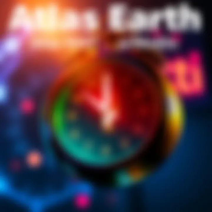 Graphic showing tournament start times with a clock highlighting alternating hours for players in Atlas Earth